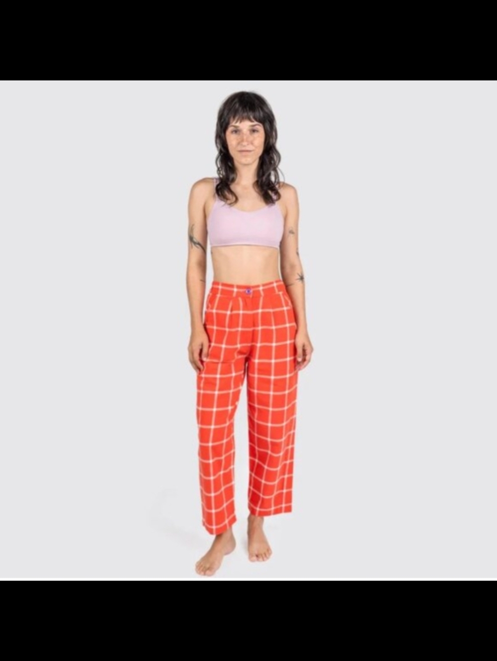 NWT Red Grid Hillcrest Cropped Pants